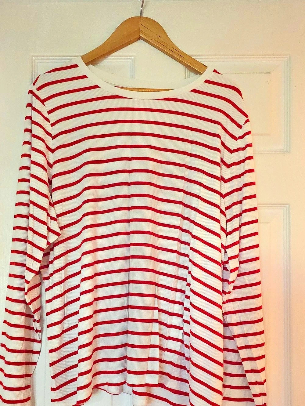 Retitman Striped Long Sleeve Top in White & Red Size 3X Like New
